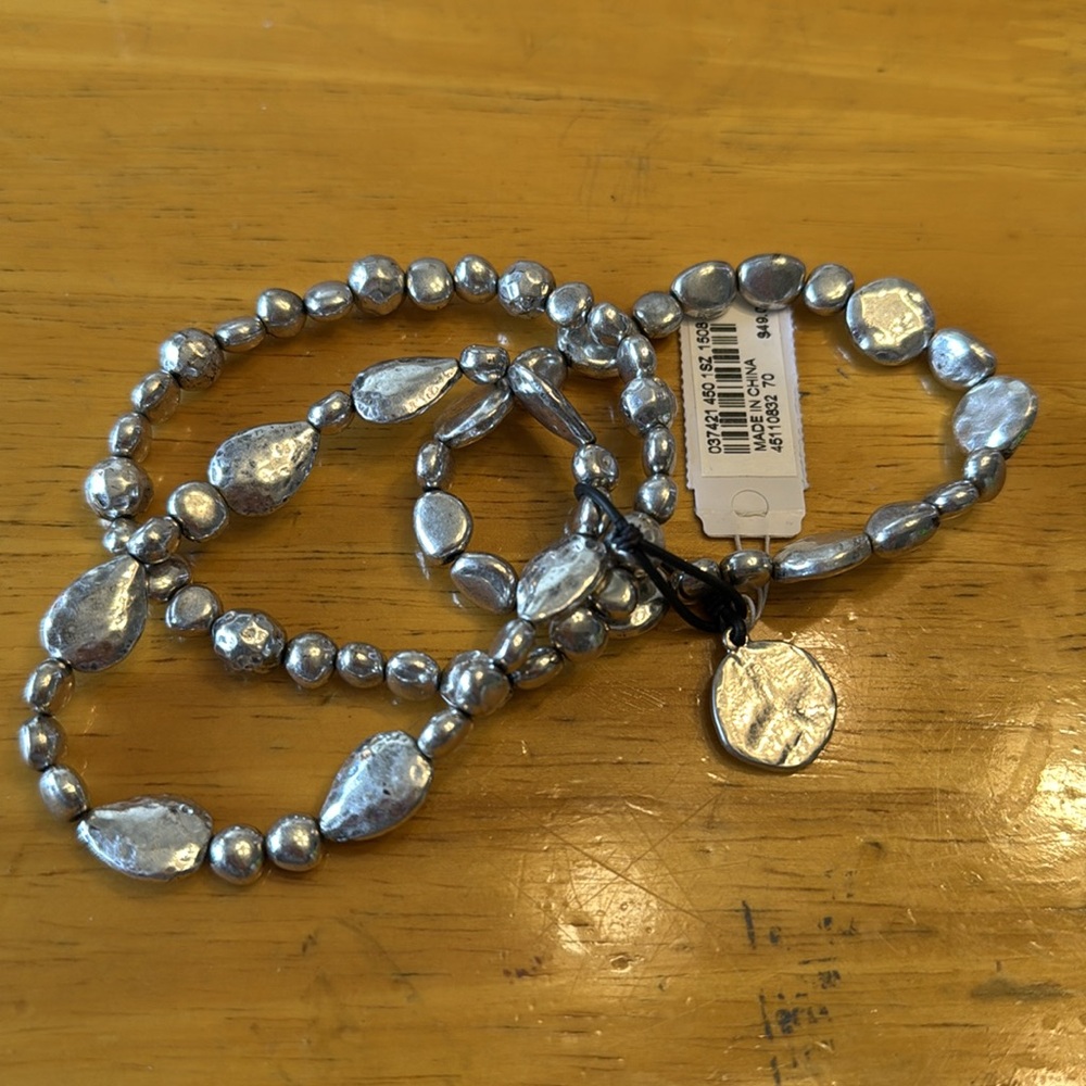 J.Jill set of 3 silver, stretch bracelets. New with tag. - Picture 3 of 7